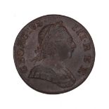 1775 attractive copper 1/2d coin