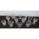 Collection of primarily commemorative etched and gilt decorated glass goblets, tankards, glasses