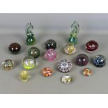 Large collection of decorative glass paperweights (17)