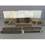 Fire Fly railway interest - iron driving wheels section, 15" long and other parts including plates