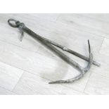 Iron boat anchor, approx 33" x 19"