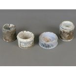 Interesting collection of Bath related apothecary pots, Finigan's Nutritive Cream, 2.75" pot with