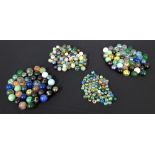 Good collection of marbles, largest 1" diameter approx