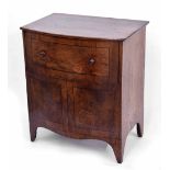 19th century mahogany bowfront commode, 24" wide 15" deep 27.5" high