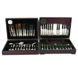 Two canteens of G H Butler Kitemark Collection matching silver plated cutlery, consisting of
