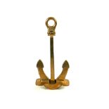 Very heavy solid brass marine/boat anchor/doorstop, 16" tall, weight 4.74 kilos