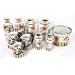 Losol Ware, Keeling & Co Ltd - Shanghai pattern vases and table wares including three pairs of vases