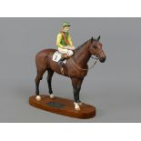 Rare Beswick figure Nijinsky, Lester Piggott Up, Model no. 2352, 13" tall, 11.5" long