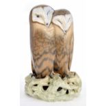 Royal Copenhagen - Pair of owls, figural group, original design by Arnold Krog, factory stamp and