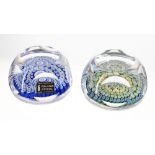 Whitefriars - two similar millefiori glass paperweights (2)