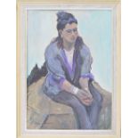 Beryl Sedgwick (20th/21st century) - 'Meditation' seated young girl with her hands clasped in