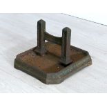 Heavy Victorian cast iron boot scraper on an octagonal base, 14" x 14"