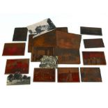 Interesting collection of antique copper photography plates, predominately of architectural interest