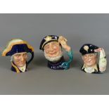 Good collection of vintage Royal Doulton character jugs - Lord Nelson, D6336, 7.5" high, Old Salt,