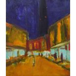 •Paul Bassingthwaighte (20th/21st century) - 'Blackpool Tower, Night', inscribed with the artist's