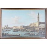 After Canaletto (20th/21st century) - a Venetian regatta on The Grand Canal showing gondolas and