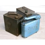 Three vintage petrol/oil cans; Eversure Fillacan, Shell Motor Spirit and another (3)