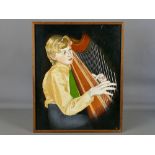 William Edwin (Bill) Thomas (1919-1999) - 'Young Welsh Harpist', oil on board, 21" x 17"