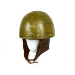 1950s Tawo motorcycle helmet, with original inner and leather *Offered as curiosity/antique value