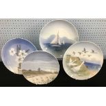 Royal Copenhagen - Geese plate, factory stamp and numbered 1508/1125 underside, 10" diameter;