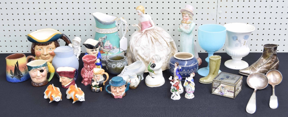 Collection of miniature and small character jugs; by Royal Doulton, Devonmoor, Sandlands etc. Also