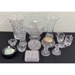 Collection of glass ware to include bowls, vases, small jugs to include two Waterford, two cut glass