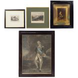 C Turner after Hoppner - Admiral Lord Nelson, engraving, ebonised frame, 27" x 19.5"; After
