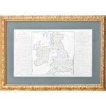 Decorative framed atlas map of the British Isles, mounted and in a gilt frame, 30" x 21.5" overall