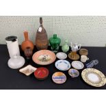 Mixed collection of pottery, ceramics and glass to include a 19th century Wedgwood tazza with figure