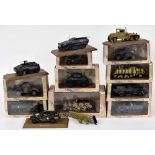 Thirteen Atlas Editions die cast scale model military vehicles