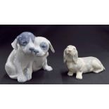Royal Copenhagen - Figural group of two puppies, factory stamp and inscribed numbered 260 underside,