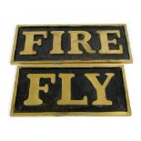 GWR railway interest - large and heavy cast brass black painted replica name plate for the mid