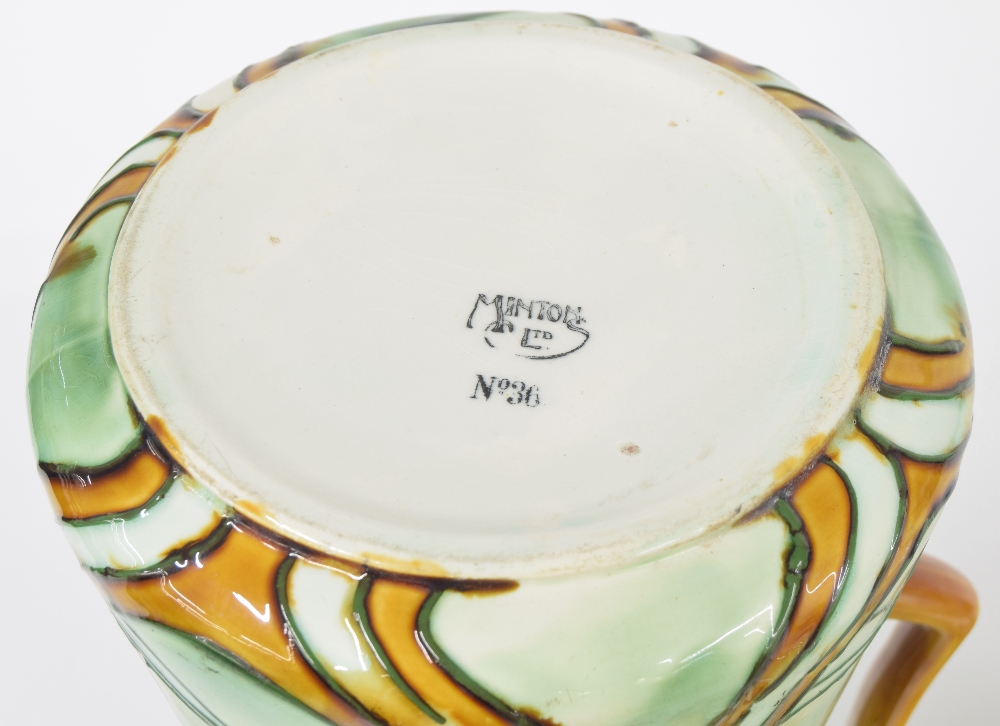 Good Minton Co. Secessionist tube lined water jug and basin, the jug no..36 and basin no..37, jug - Image 3 of 4