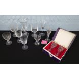Collection of commemorative glass goblets; including Stuart Crystal, Harbridge Crystal,