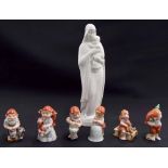Royal Copenhagen Collections - Five Christmas miniature figures nos. 761, 764, 763, 764 and 765;