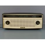 GEC-BC402 valve radio in two-tone Bakelite case, 20.5" wide, 9" high (untested and sold as seen)