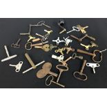 Collection of assorted clock winding keys (32)