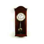 Woodford mahogany cased eight day wall clock, with Westminster chime, 21" high