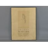 James Abbot McNeill Whistler - Exhibition advertising poster, framed 24.4" x 18"