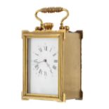 Miniature Mignonette Rementoir carriage clock signed Japy Freres on the thirty hour movement back
