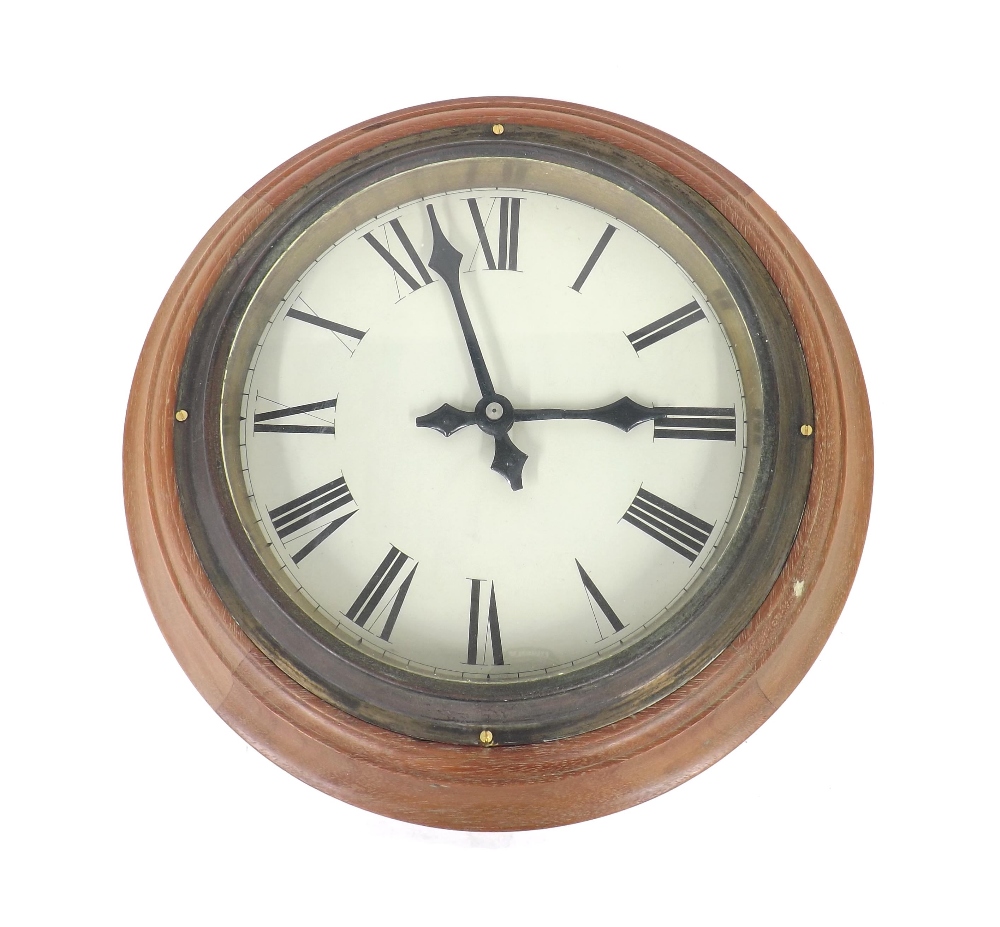 Magneta 7" slave dial with one-minute alternating polarity, within a turned waxed mahogany surround; - Image 2 of 3