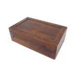 Old mahogany box containing various lathe and other tools, 21" wide