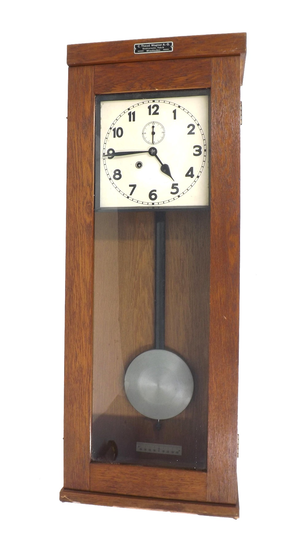 Two C. Theod. Wagner mechanical wall clocks with provision for contacts to operate electrical slaves - Image 2 of 5