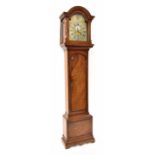 Good mahogany eight day longcase clock, the 12" brass arched dial signed John Taylor, London on a