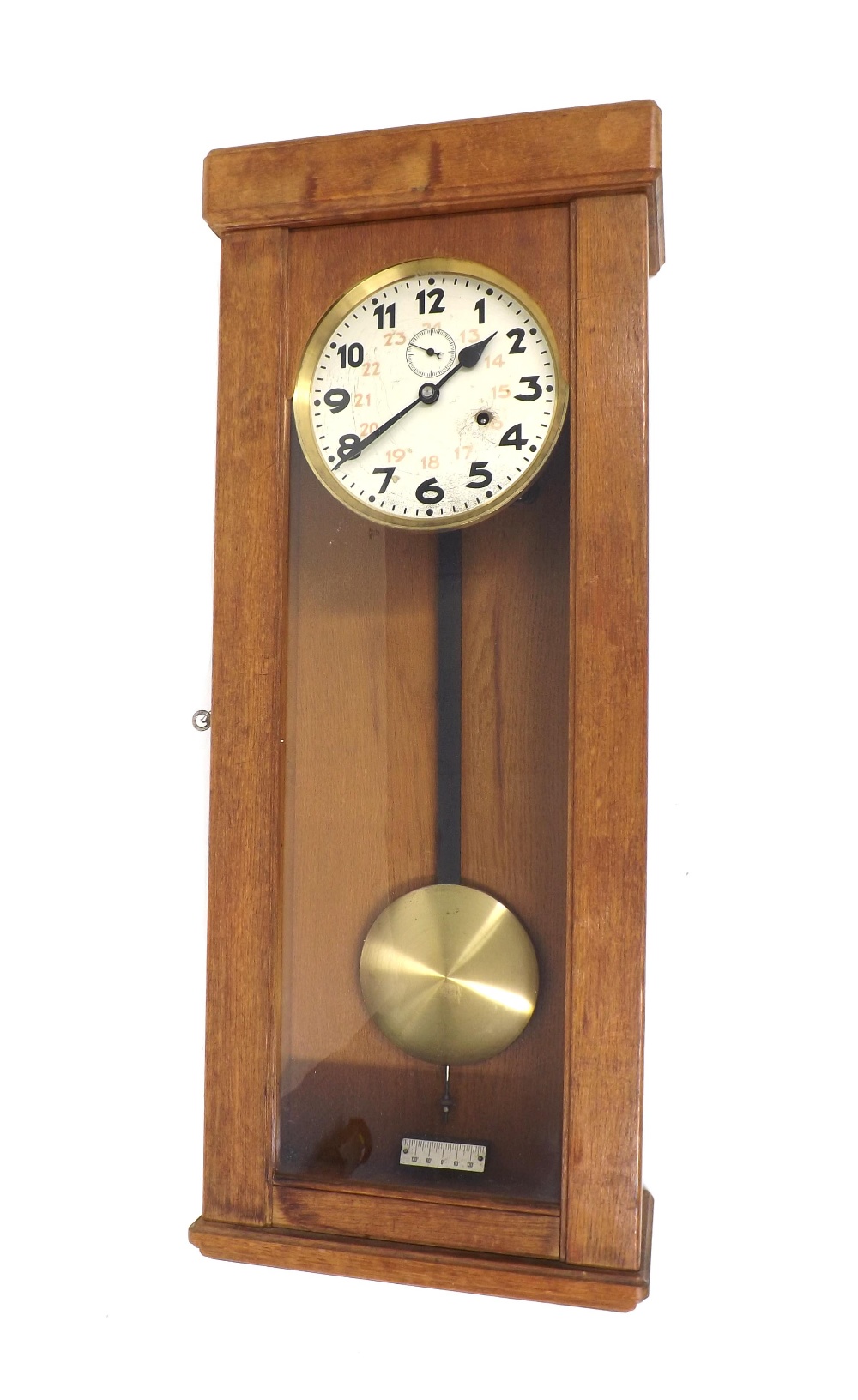 Two C. Theod. Wagner mechanical wall clocks with provision for contacts to operate electrical slaves - Image 4 of 5