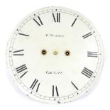 Two train 13" wall dial and movement signed W. Wellings, Oakgate