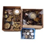 Quantity of various clock and part clock movements etc.; also a small quantity of nickel cased