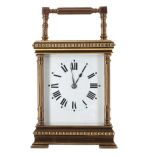 Carriage clock striking on a gong, the movement back plate stamped Made in France, no. 1651,