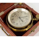 Hamilton two-day marine chronometer, the 4" silvered dial signed Hamilton, Lancaster, PA., USA, No