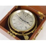 Good eight day marine chronometer, the 4.5" silvered dial signed Thomas Mercer, St Albans, no.